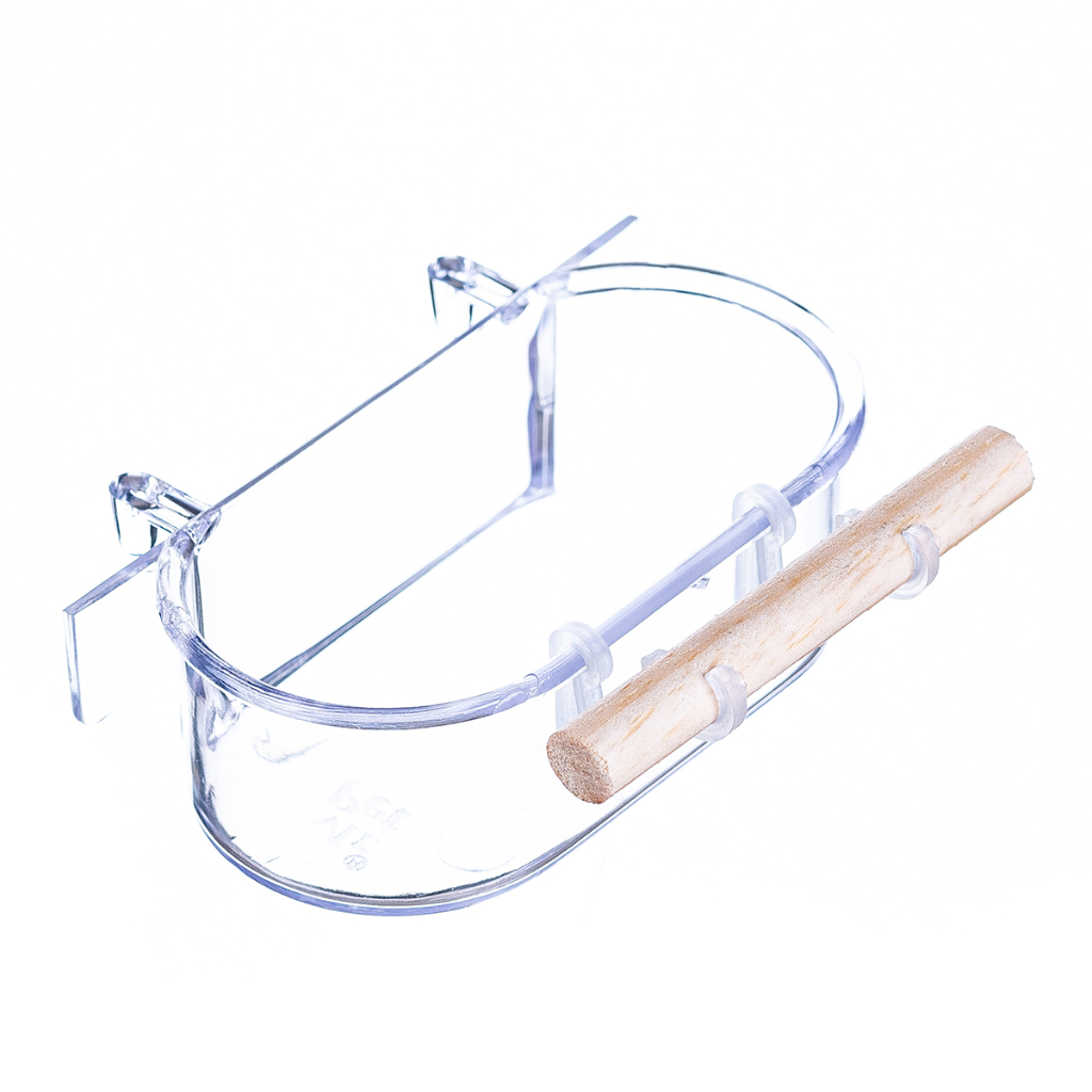 Bebedouro Suspenso com Gancho e Poleiro Cristal Pássaros- 150ml