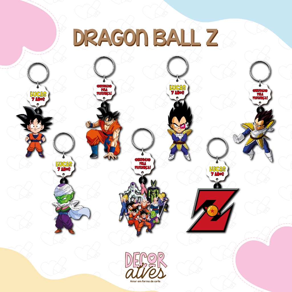 Dragon Ball Z - Chaveiro Personalizado MDF brilhoso Lembrancinha infantil