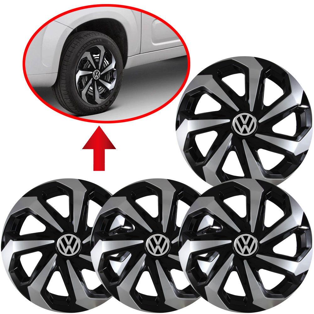 Kit 4 Calotas Esportivas aro 13/14/15 Spider Vw Gol Voyage Saveiro Logus Gol em Oferta na Shopee