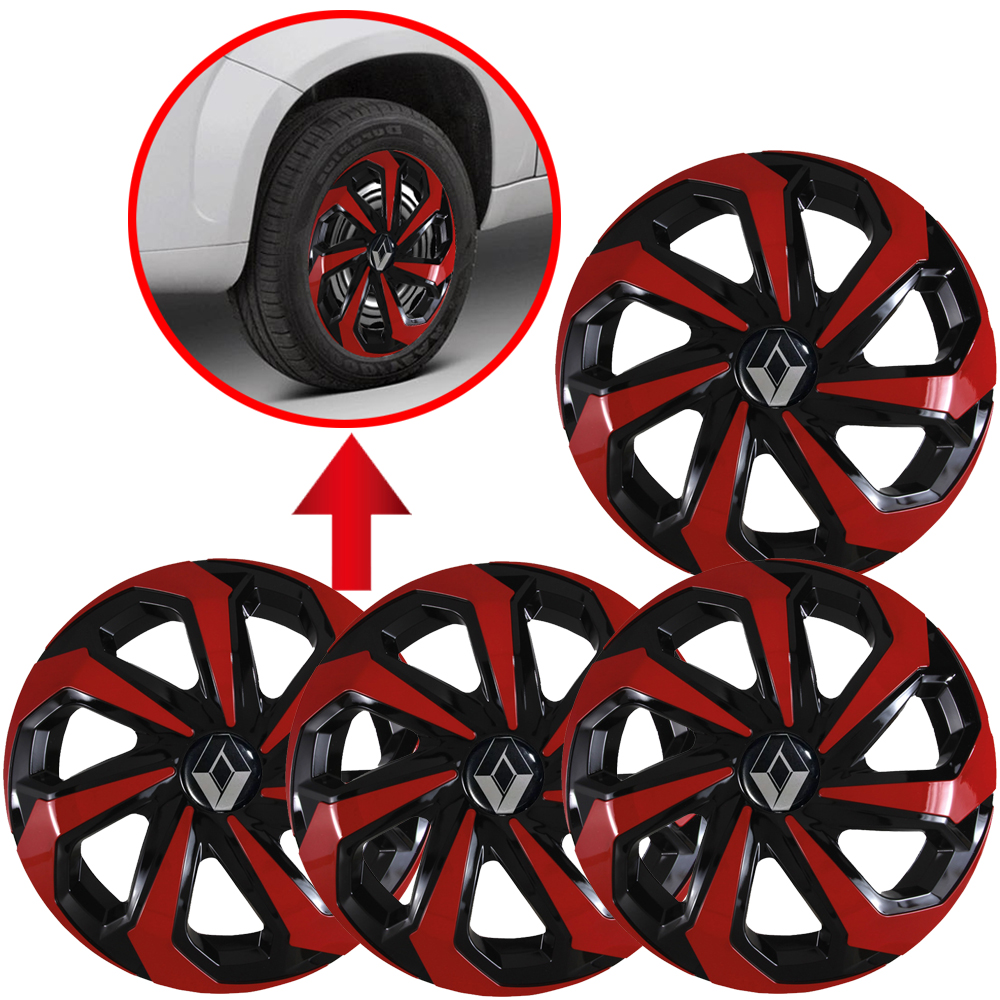 Jogo 4 Carlotas Esportivas aro 13/14/15 Spider Renault Sandero Logan Fluence Clio Sandero Stepway