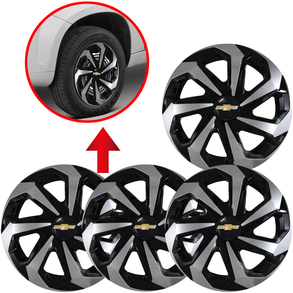 Kit 4 Calotas Esportivas aro 13/14/15 Spider Cruze Kadett Marajó Meriva Montana