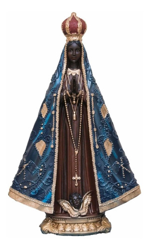 Imagem Nossa Senhora Aparecida Pó Mármore Pintura Óleo 15cm em Oferta na Shopee