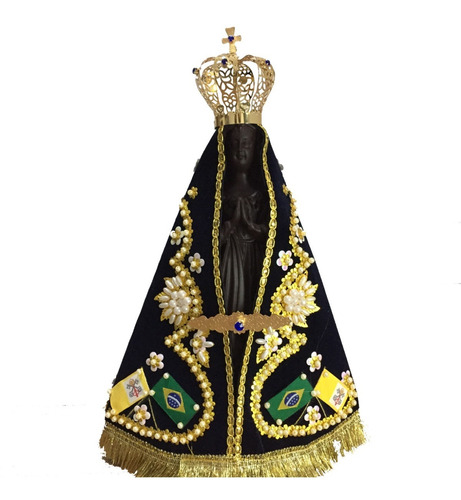 Imagem Nossa Senhora Aparecida 30cm Com Coroa E Manto Azul