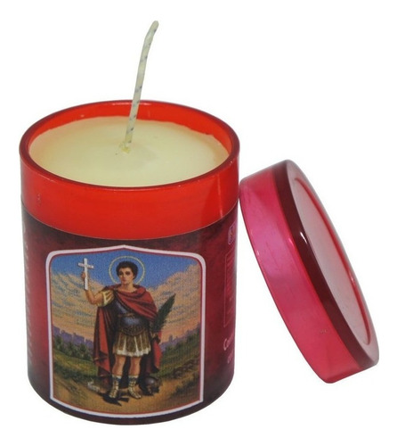 Vela Perfumada Acrílica Santo Expedito 7cm