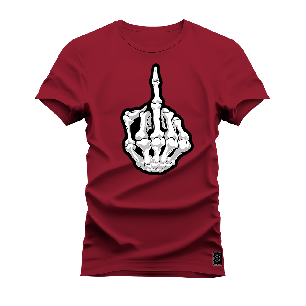Camiseta T-Shirt Confortável Estampada The Fuck Caveira