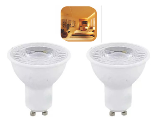 Kit 2 Lampada Led Dicróica Gu10 Mr16 6,5w + Soquete Luz Branca quente ou Branco frio em Oferta na Shopee