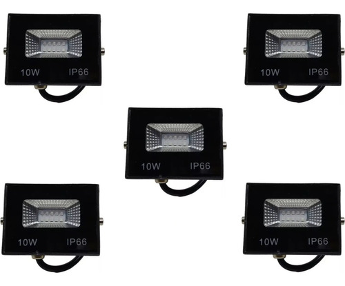 Kit 05 Refletor Led Holofote 10w Luminária Branco Frio em Oferta na Shopee