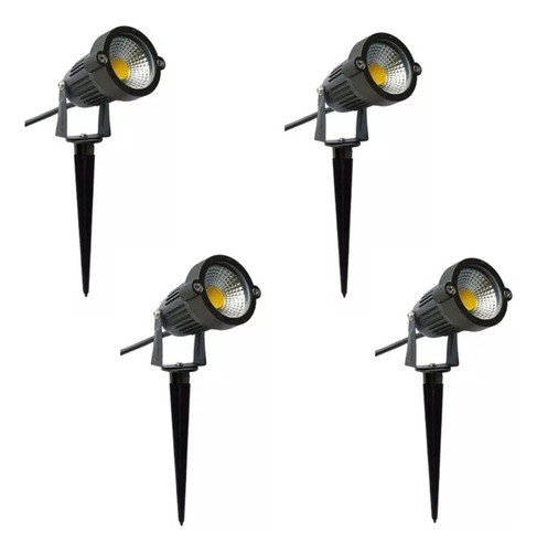Kit 4luminária Espeto P Jardim 3w Luz Led Ip65 Prova Dágua em Oferta na Shopee