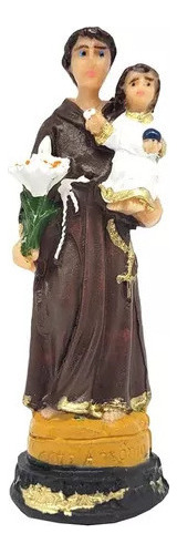 Kit 10 Imagem Santo Antônio Escultura 9 Cm Em Resina