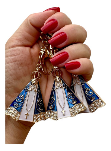 Kit 5 Chaveiros De Nossa Senhora Aparecida Strass Católico