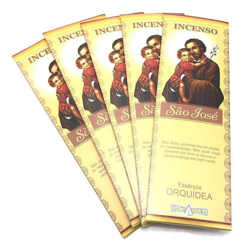 Incenso Vareta São José Aroma De Orquídeas- Kit 5 Caixas