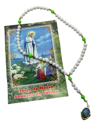 Terço Nossa Senhora De Fátima Com Folheto De Oração