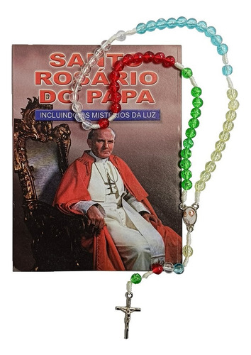 Terço Papa João Paulo Ii Com Folheto De Oração