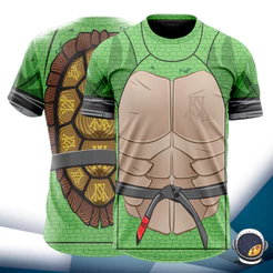 Camiseta Tartarugas Ninja Cosplay Fantasia 3D Unissex Adulto Babylook Infantil