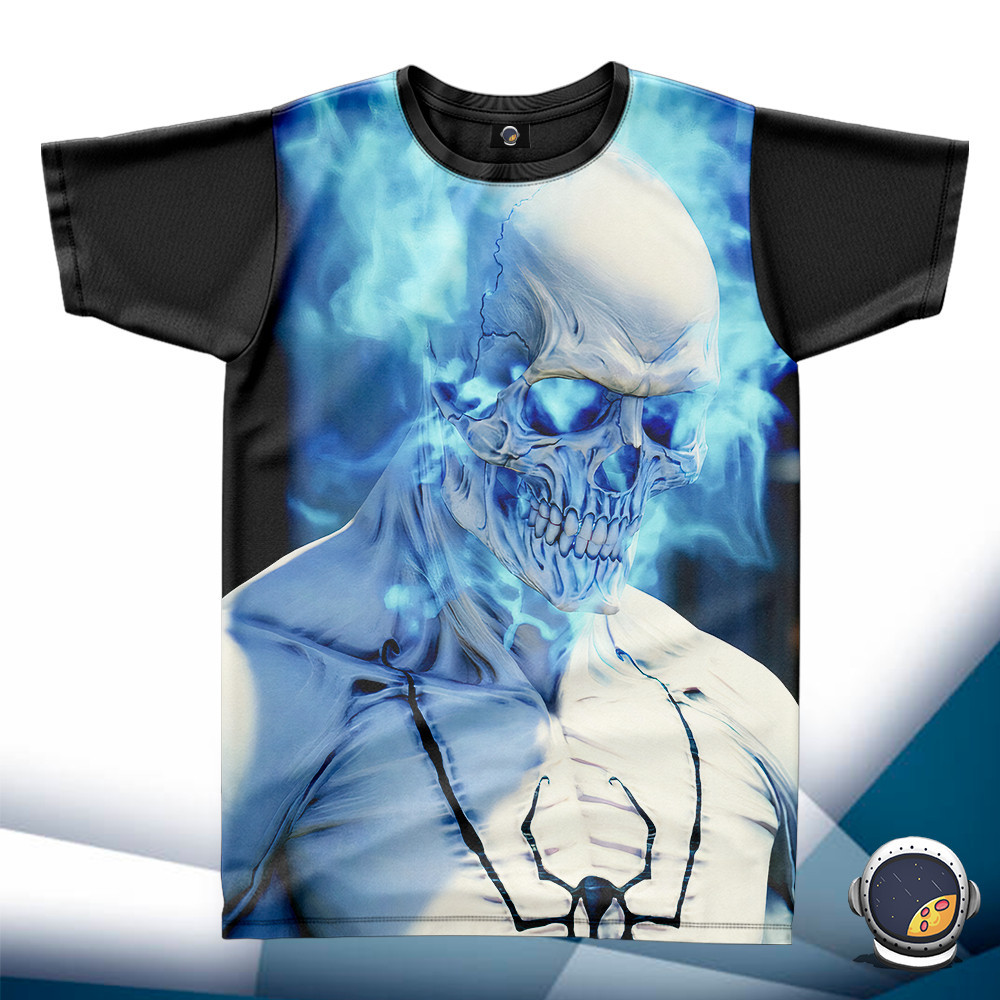Camiseta Caveira Homem-Aranha Fantasma Unissex Adulto Babylook Infantil