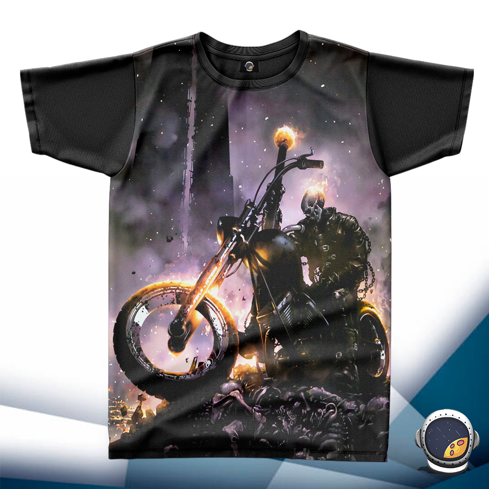 Camiseta Motoqueiro Fantasma Unissex Babylook Infantil