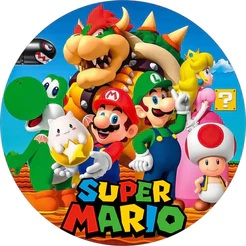 Painel Redondo Mini Super Mario Bros Sublimado 50x50 #2