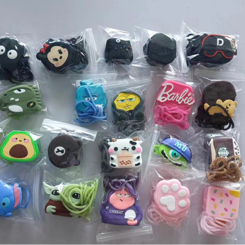 Conjunto De Linha De ProteçãO De Fone De Ouvido Protetor De Cabo De Dados De Animal Cartoon