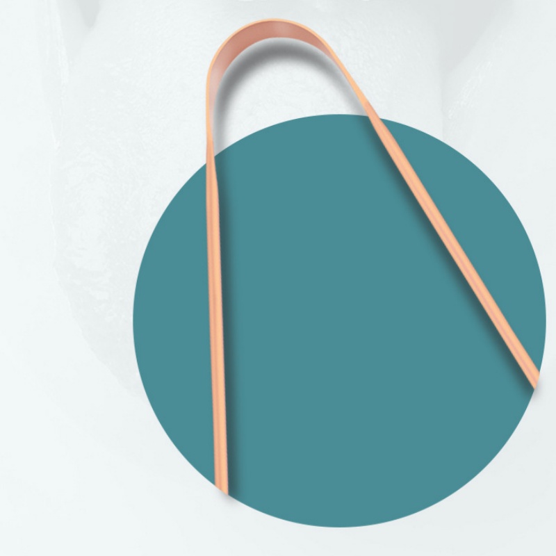 2 Kit Para Raspagem Lingual Higiene Saúde Bucal Raspador Língua 100% Cobre Puro Higienizador