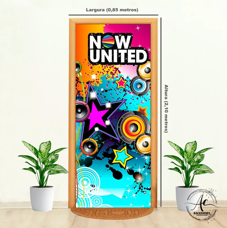 VESTE PORTA NOW UNITED RETANGULAR FUNDO VESTE PORTA DECORATIVO EM TECIDO SUBLIMADO