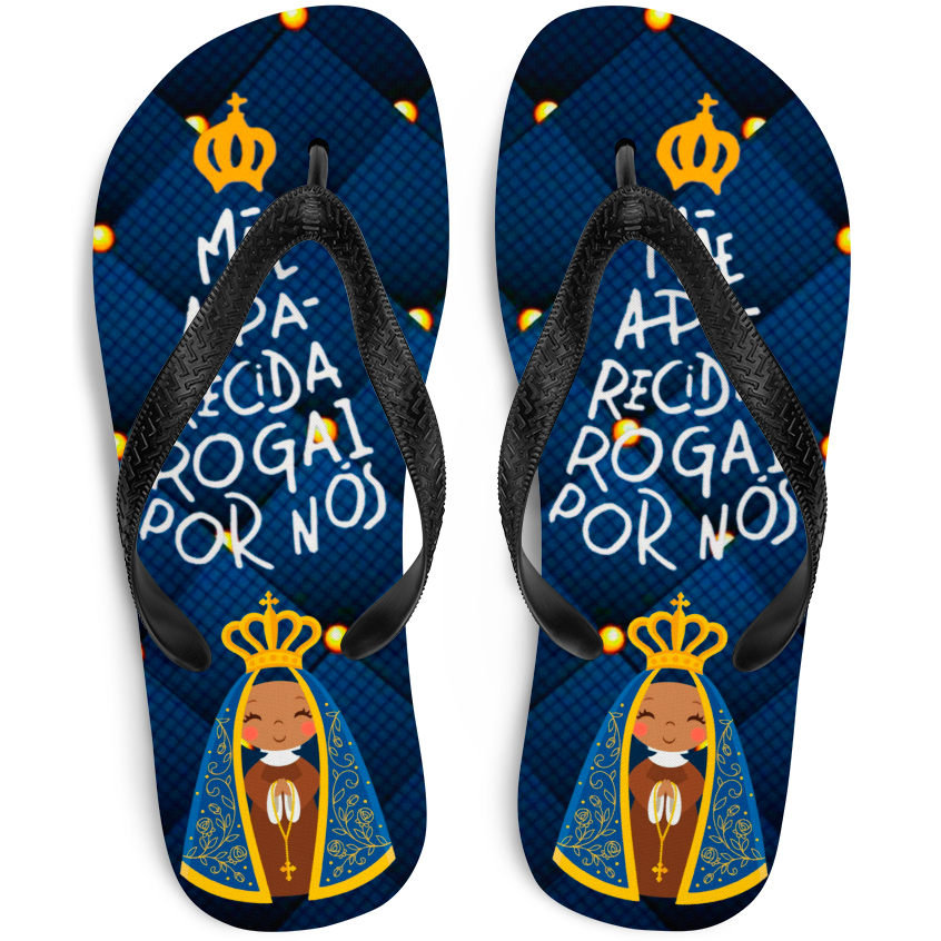 Chinelo Nossa Senhora Aparecida Santa Personalizado Sandália Santa Adulto Infantil