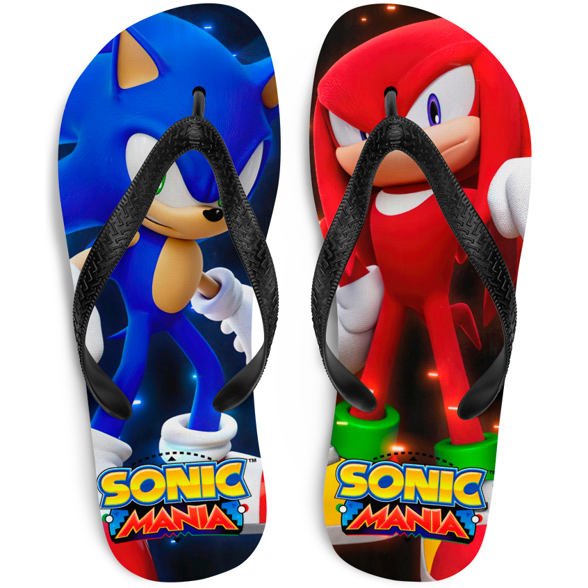Chinelo do Sonic e Knuckles Personalizado Infantil
