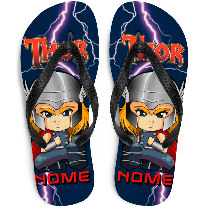 Chinelo Marvel Thor Ragnarok Chibi Infantil Adulto COM NOME 3 modelos