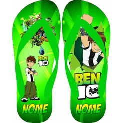 Chinelo Ben 10 COM NOME Personalizado Adulto Infantil, 3 modelos