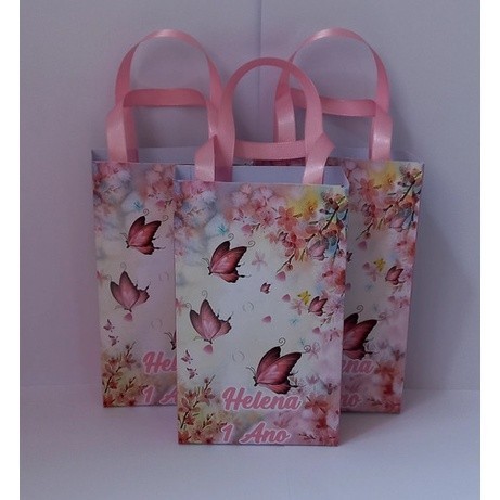 15 Sacolinha Surpresa Personalizada Tema Jardim Borboletas