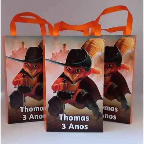 15 Sacolinha Surpresa Personalizada Gato De Botas