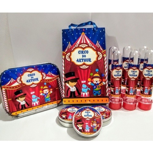 Kit Festa Personalizado 195pçs Circo Menino