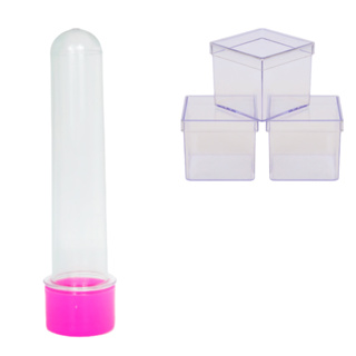 Kit festa - 60 itens - 30 Tubetes 13 cm e 30 Caixinhas acrilicas 5x5 - Lembrancinhas personalizáveis em Oferta na Shopee