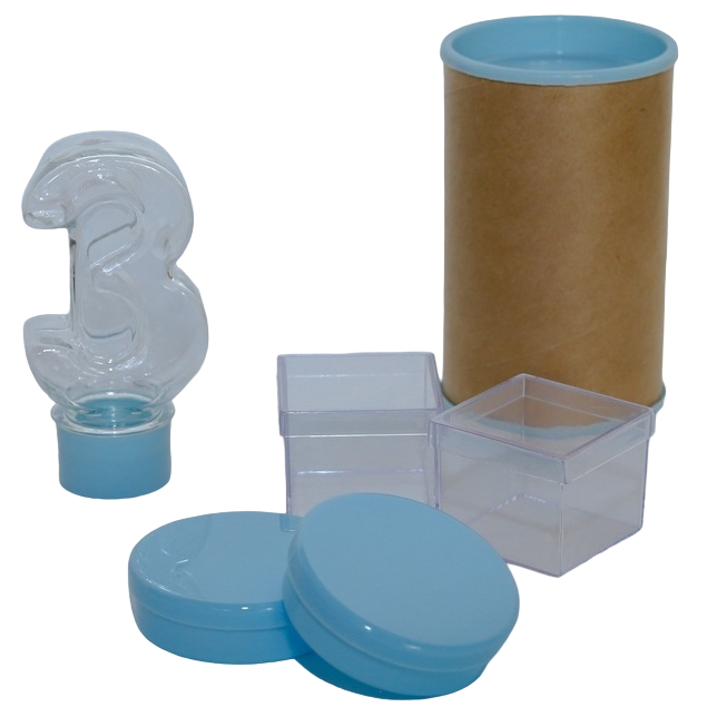 Kit festa 3 - 20 Cofrinhos 20 latinhas 5x1 20 caxinhas 5x5 20 tubetes Numero 3 -Lembrancinhas 3 anos