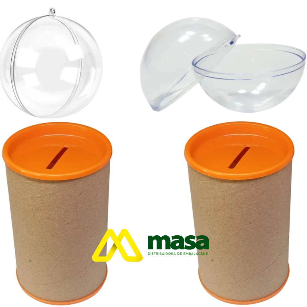 Kit 40 Cofrinhos 10x6 - 40 Esferas Bola Acrilica 6,5 cm -Festa Luxo Cofre Duplo bolinha Lembrancinha — imagem 2 de 2