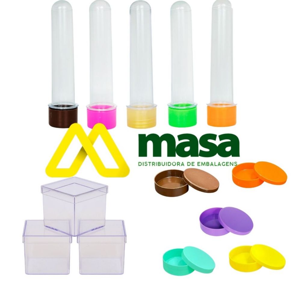 kit festa 60 itens -20 Caixinhas acrilico 5x5 20 Latinhas e 20 Tubetes- Lembrancinhas de aniversario