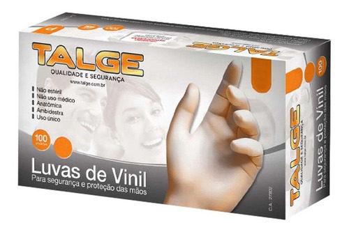 10 Cxs Luva De Procedimento Vinil S Talco - Talge Tam. P