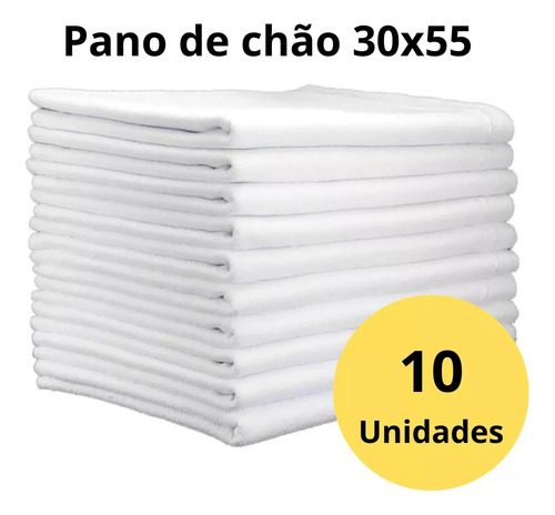 Kit 10 Pano De Chão Saco Alvejado Simples Atacado 30x55 Top