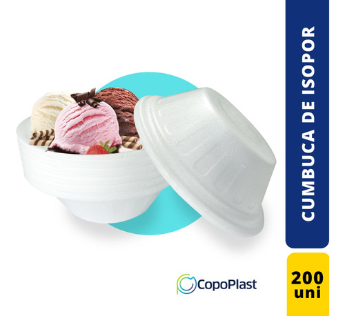 Cumbuca De Isopor Pote Descartável 300ml C 200 Uni Full