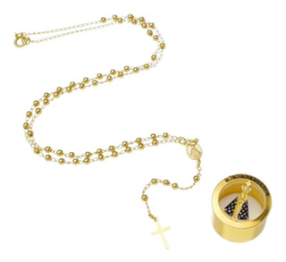 Terço Pescoço Folheado A Ouro Com Porta Terço Delicado em Oferta na Shopee