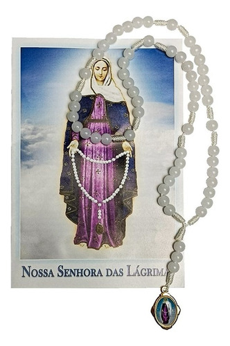 Terço Nossa Senhora Das Lágrimas Com Folheto De Oração
