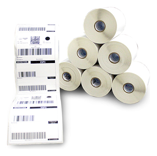 1 Rolos Etiqueta 10x15 100x150 Térmica Serrilha E-commerce