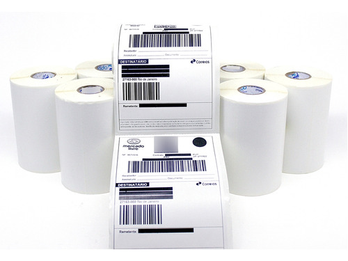 10 Rolos Etiqueta 10x15 Cm Térmica Serrilha Para Ecommerce