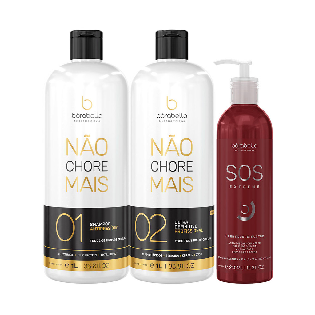 Progressiva Borabella Original Não Chore Mais 2X1L +SOS Extreme 240ml
