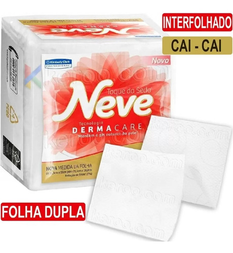 Lenço De Papel Neve Higiênico Cai Cai Folha Dupla C3.000 Un