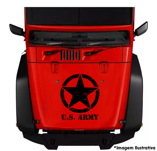 Adesivo Estrela US ARMY - 53x45 cm  - Carro / Automóvel / Caminhão/ Sticker