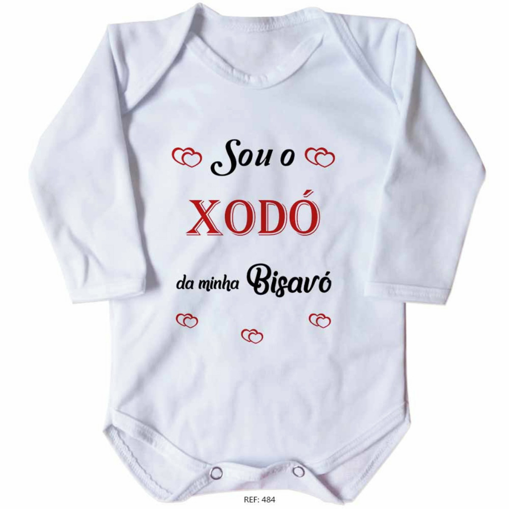body bebê personalizado sou o xodó da minha bisavó com manga em Oferta na Shopee