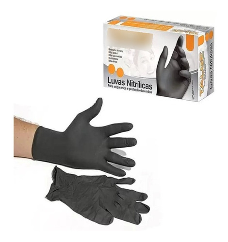 Luva Preta Latex Talge Caixa C 400 Unid P, M Ou G -