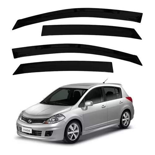Calha De Chuva Acrilica Fumê Tiida Hatch Todos 4 Portas Promoção