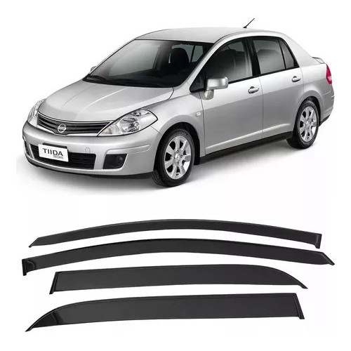 Calha De Chuva Defletor Nissan Tiida Sedan Todos 4 Portas