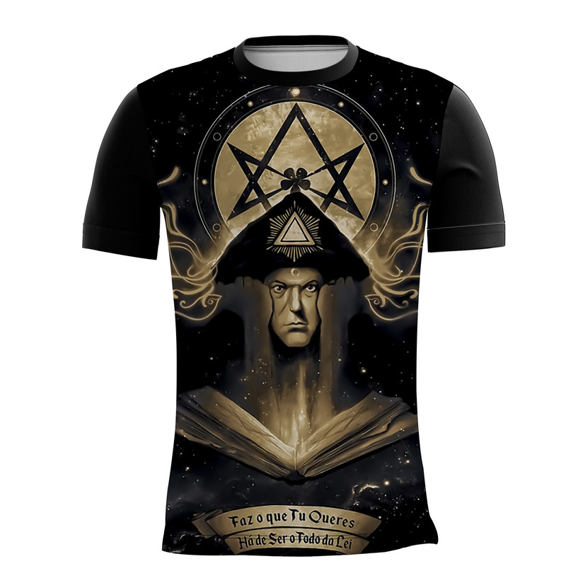 Camiseta Personalizada Aleister Crowley Ocultismo Místico 5_x000D_